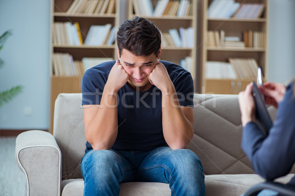 Patient visiting psychiatrist doctor for examination Stock photo © Elnur