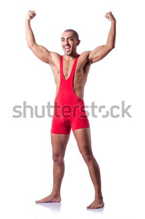 Young wrestler isolated on the white Stock photo © Elnur