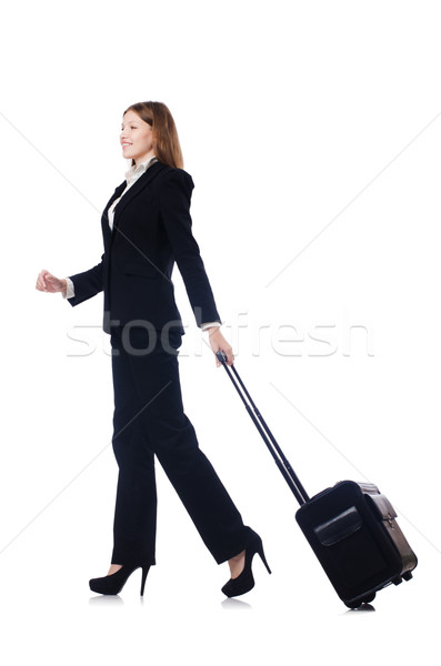 Businesswoman travelling isolated on white Stock photo © Elnur