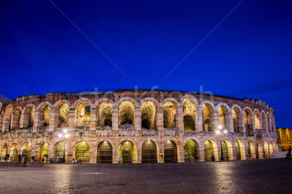 Verona tiyatro akşam saat manzara ışık Stok fotoğraf © Elnur
