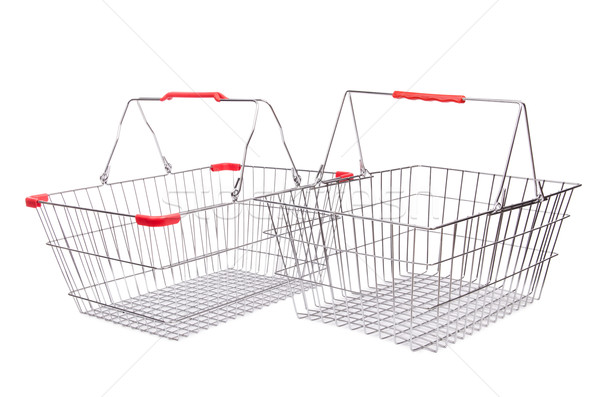 Shopping supermarket trolley isolated on the white Stock photo © Elnur