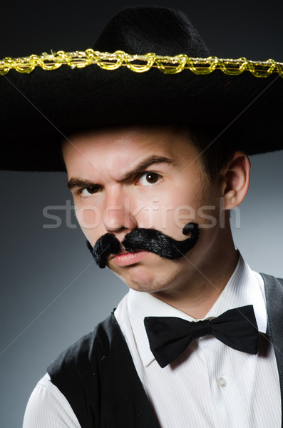 Zdjęcia stock: Funny · mexican · sombrero · szczęśliwy · retro · biały