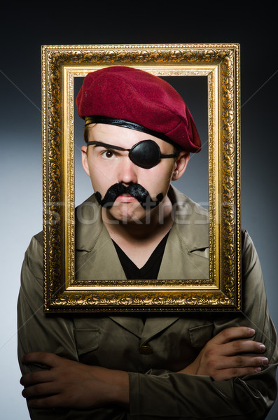 Funny Soldat militärischen Mann Spaß Jahrgang Stock foto © Elnur
