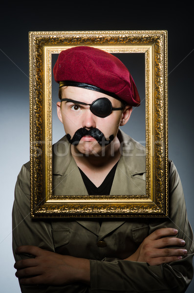 Funny soldier in military concept Stock photo © Elnur