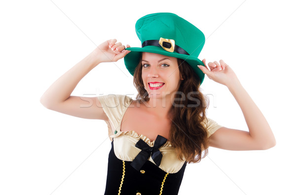 Female model in Irish costume isolated on white Stock photo © Elnur