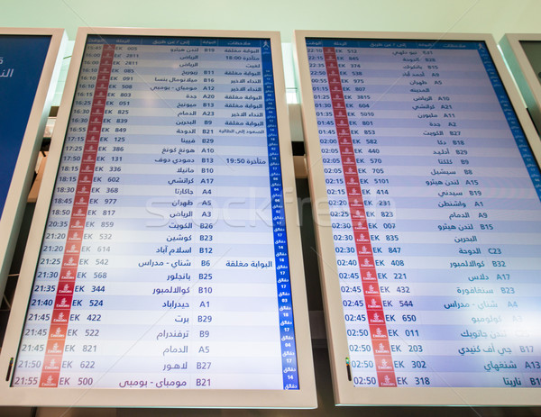 Airport board with depatures and arrivals Stock photo © Elnur