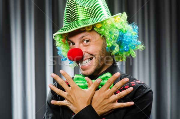 Vicces bohóc humoros függöny mosoly születésnap Stock fotó © Elnur