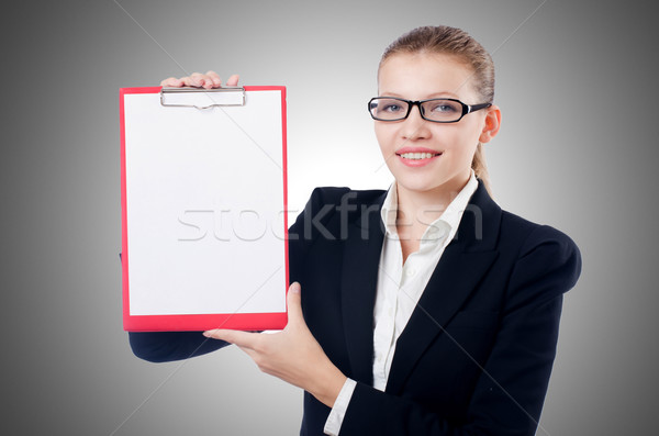 Woman with pad isolated on white Stock photo © Elnur