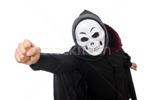 Férfi horror jelmez maszk izolált fehér férfi Stock fotó © Elnur