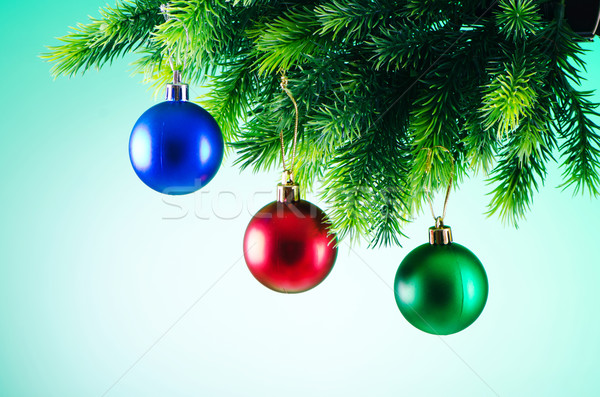 Karácsony dekoráció fenyőfa háttér űr labda Stock fotó © Elnur