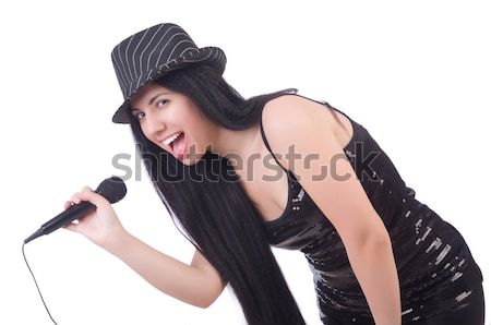 Stock photo: Woman wearing hat isolated on white