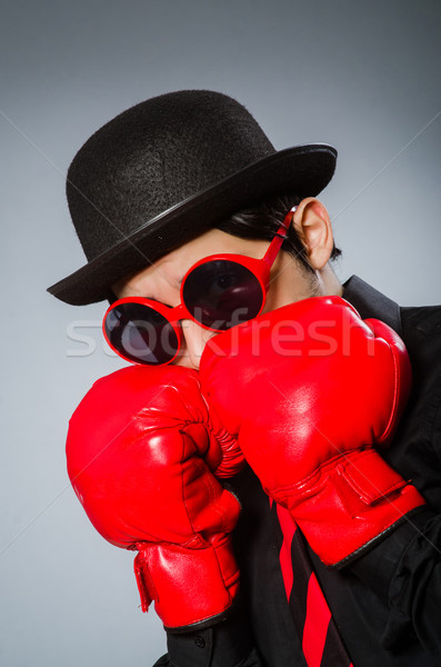 Funny man with boxing gloves  Stock photo © Elnur