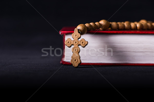 Biblia cruz religiosas madera luz Jesús Foto stock © Elnur