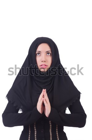 Foto d'archivio: Muslim · donna · vestito · nero · buio · felice · moda