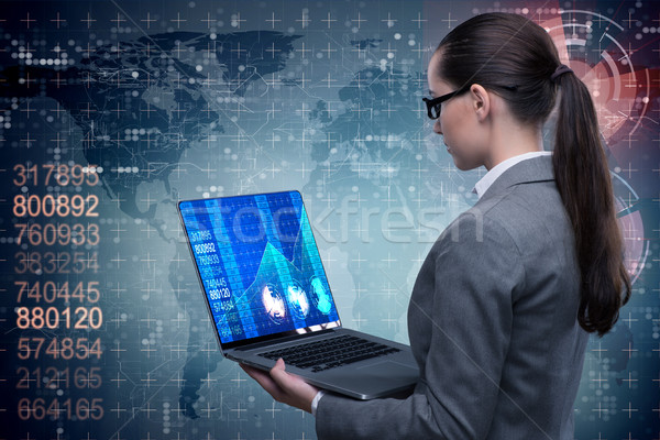 Businesswoman in online stock trading business concept Stock photo © Elnur