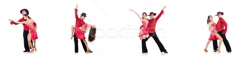 Pár táncosok izolált fehér nő zene Stock fotó © Elnur