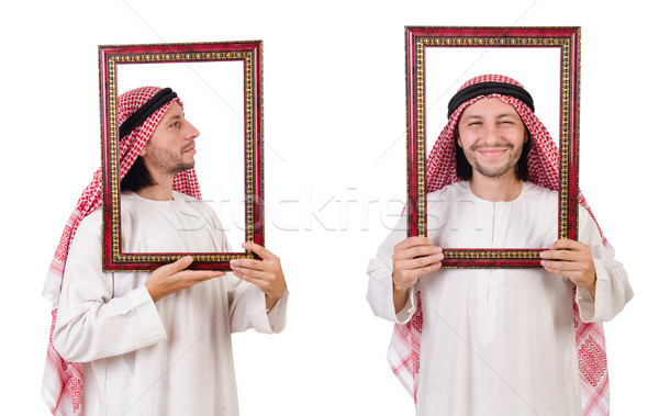Arab képkeret fehér üzlet boldog munka Stock fotó © Elnur