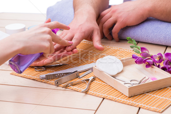 Hand manicure concept for man Stock photo © Elnur