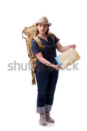 Woman pirate with knife isolated on white Stock photo © Elnur