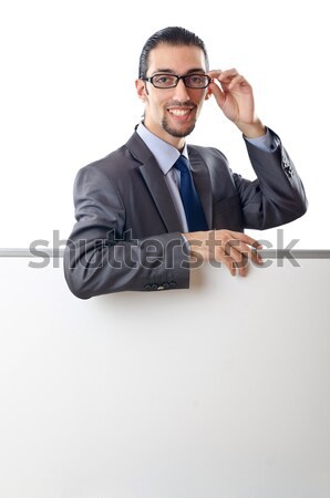 Stockfoto: Grappig · zakenman · bijl · witte · business · kantoor