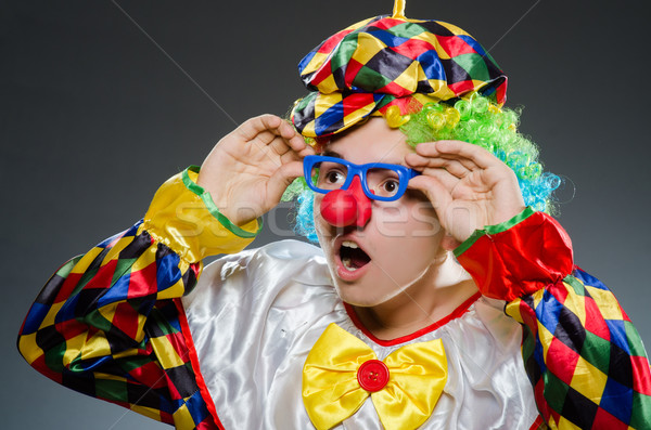 Stock foto: Funny · Clown · Humor · Lächeln · Spaß · hat