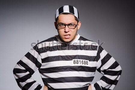 Stockfoto: Gevangenis · bewoner · grappig · man · bal · keten