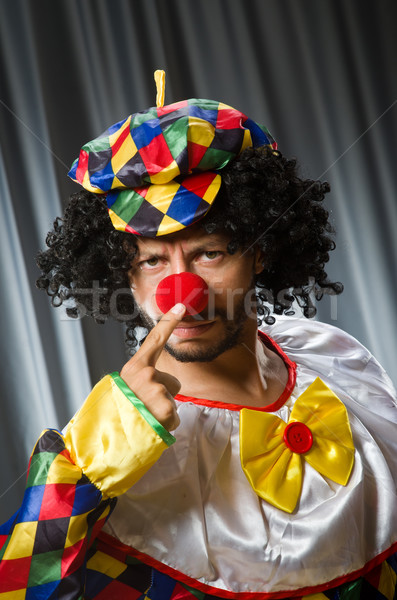Vicces bohóc humoros függöny mosoly szomorú Stock fotó © Elnur
