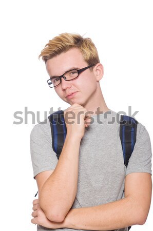 Student with backpack isolated on the white Stock photo © Elnur