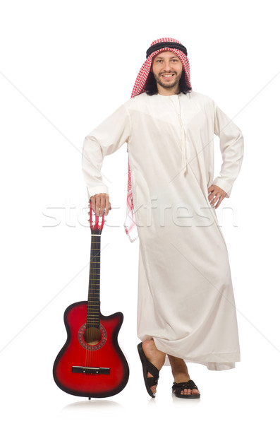 árabes hombre jugando aislado blanco fiesta Foto stock © Elnur