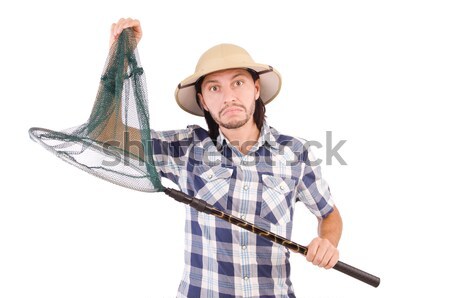 Man with knife isolated on white Stock photo © Elnur