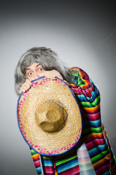 Stock photo: Person wearing sombrero hat in funny concept