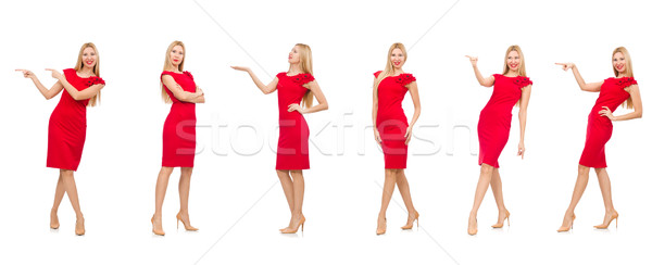 Woman in red dress isolated on white Stock photo © Elnur