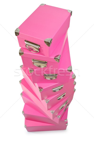 Pink giftboxes isolated on white Stock photo © Elnur