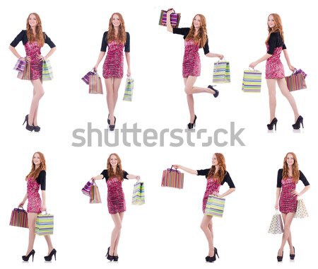 Woman with shopping bags isolated on white Stock photo © Elnur