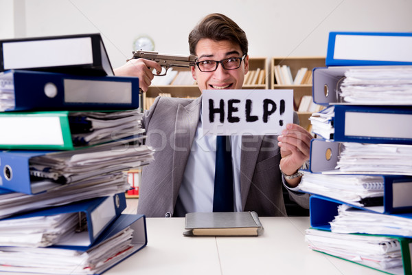 Ocupat om de afaceri cere ajutor muncă birou Imagine de stoc © Elnur