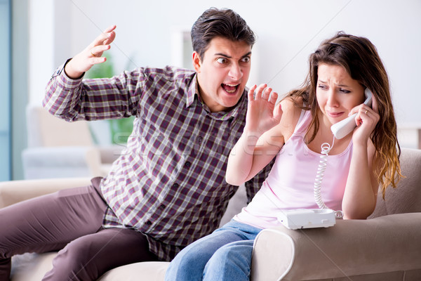 Stock photo: Young family in broken relationship concept