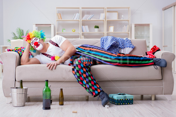 Betrunken Clown Party home Lächeln Stock foto © Elnur