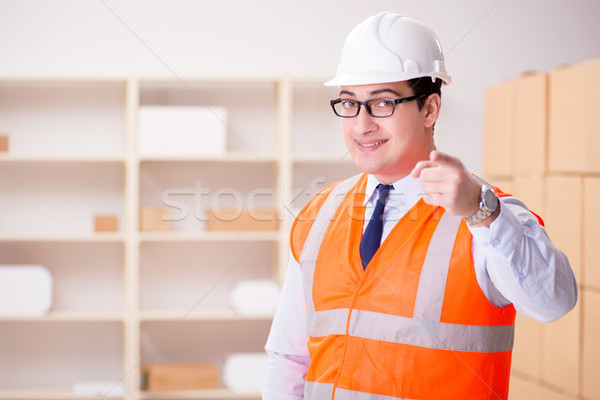 Man working in postal parcel delivery service office Stock photo © Elnur