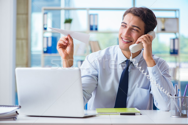 Sales agent working in travel agency Stock photo © Elnur