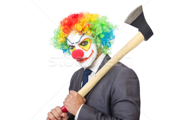 Biznesmen clown odizolowany biały strony człowiek Zdjęcia stock © Elnur