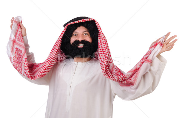 Dancing funny arab man isolated on white Stock photo © Elnur