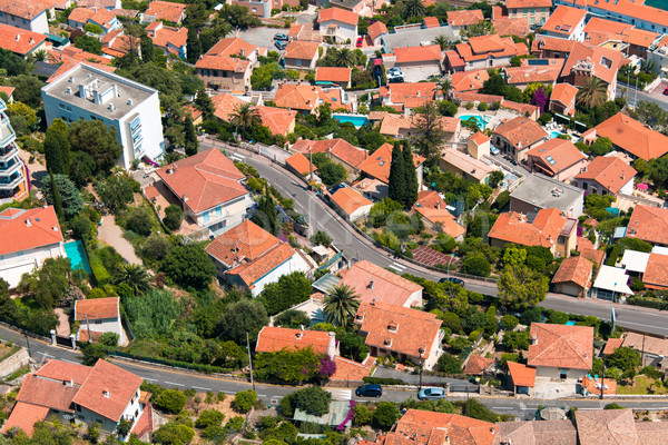 Aerial view of Menton town in French Riviera Stock photo © Elnur