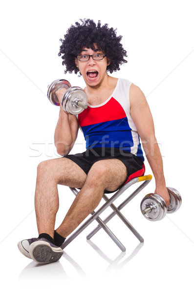 Vicces fickó fehér sport fitnessz egészség Stock fotó © Elnur
