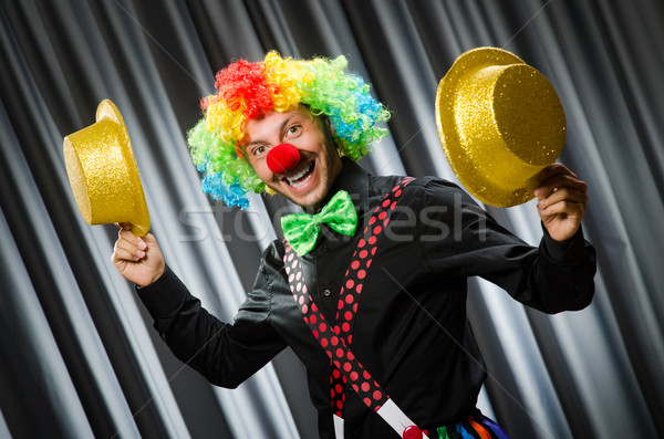 Drôle clown humoristique rideau sourire anniversaire Photo stock © Elnur