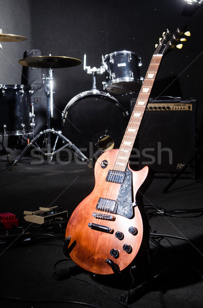 Zestaw instrumenty muzyczne klub strony gitara sztuki Zdjęcia stock © Elnur