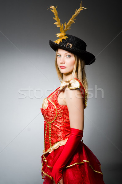 Stock photo: Pirate woman with feathered hat
