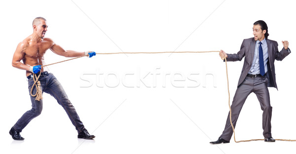 Tug of war concept isolated on white Stock photo © Elnur