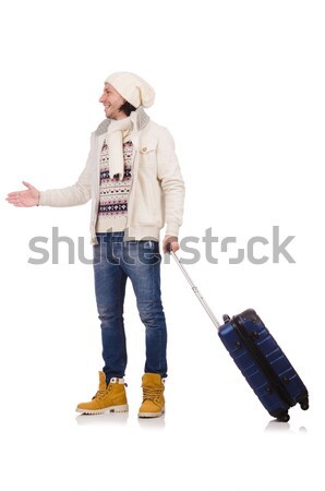 Woman with suitcase ready for winter vacation Stock photo © Elnur