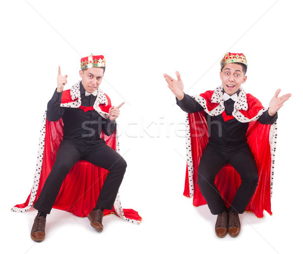 бизнесмен корона изолированный белый человека весело Сток-фото © Elnur