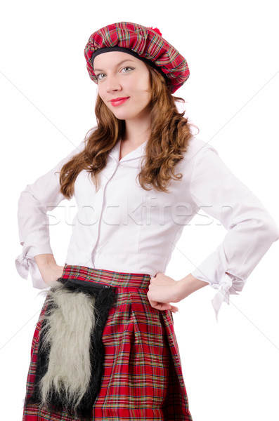 Stock photo: Young woman in traditional scottish clothing